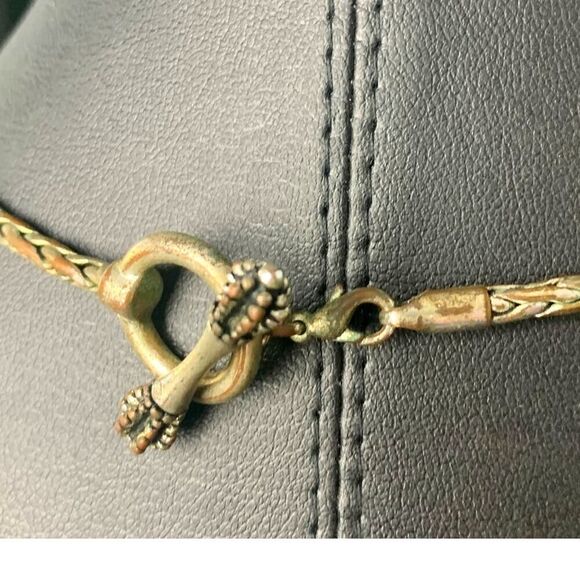 Vintage woven rope Charms Necklace, in Silver, Marked - Picture 3 of 3